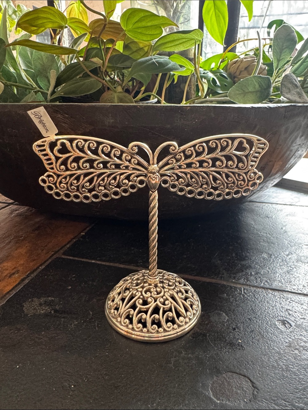 Brighton Silver Filigree Dragonfly Jewelry Stand NEW NWT